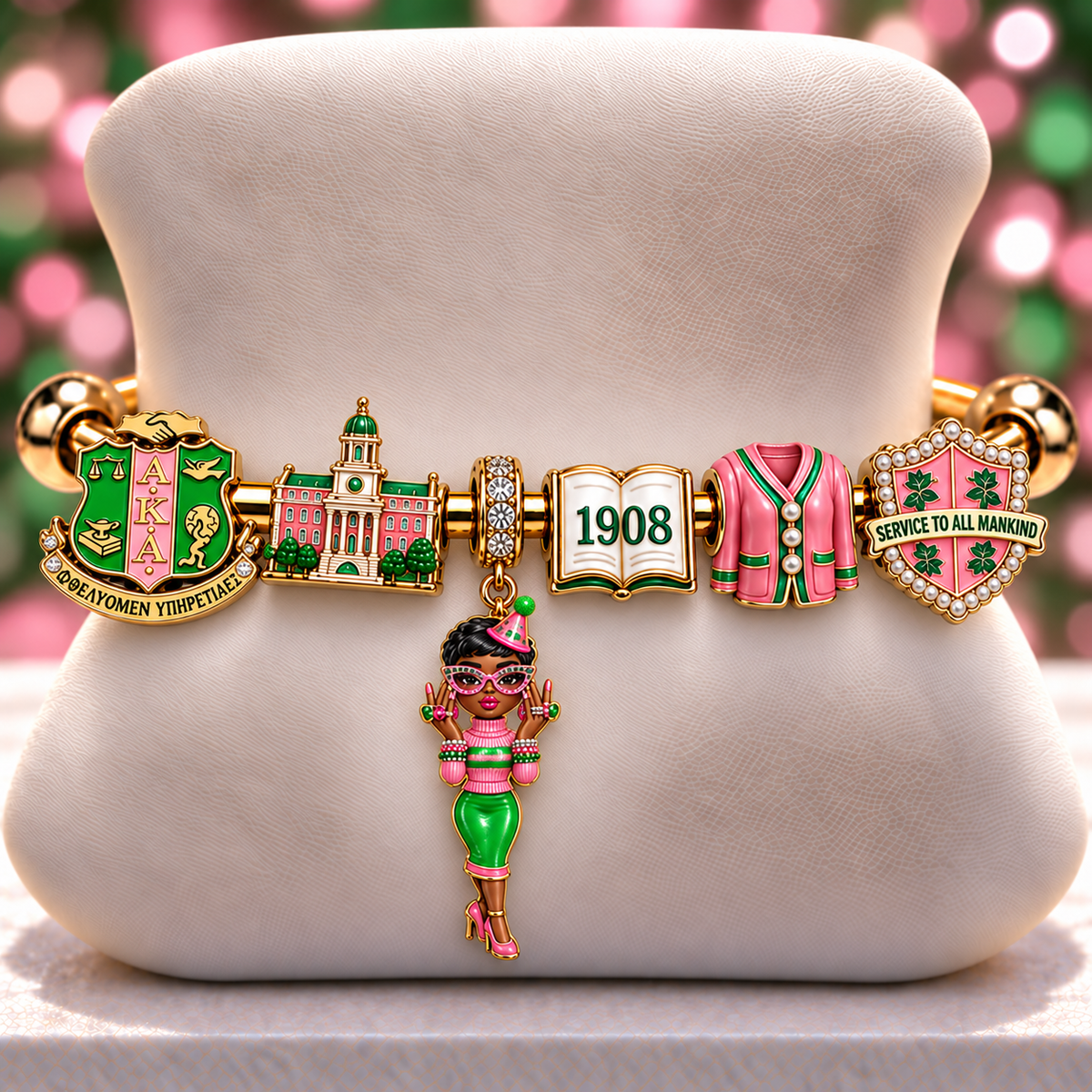 AKA Silver Charm Bracelet Set NTVA