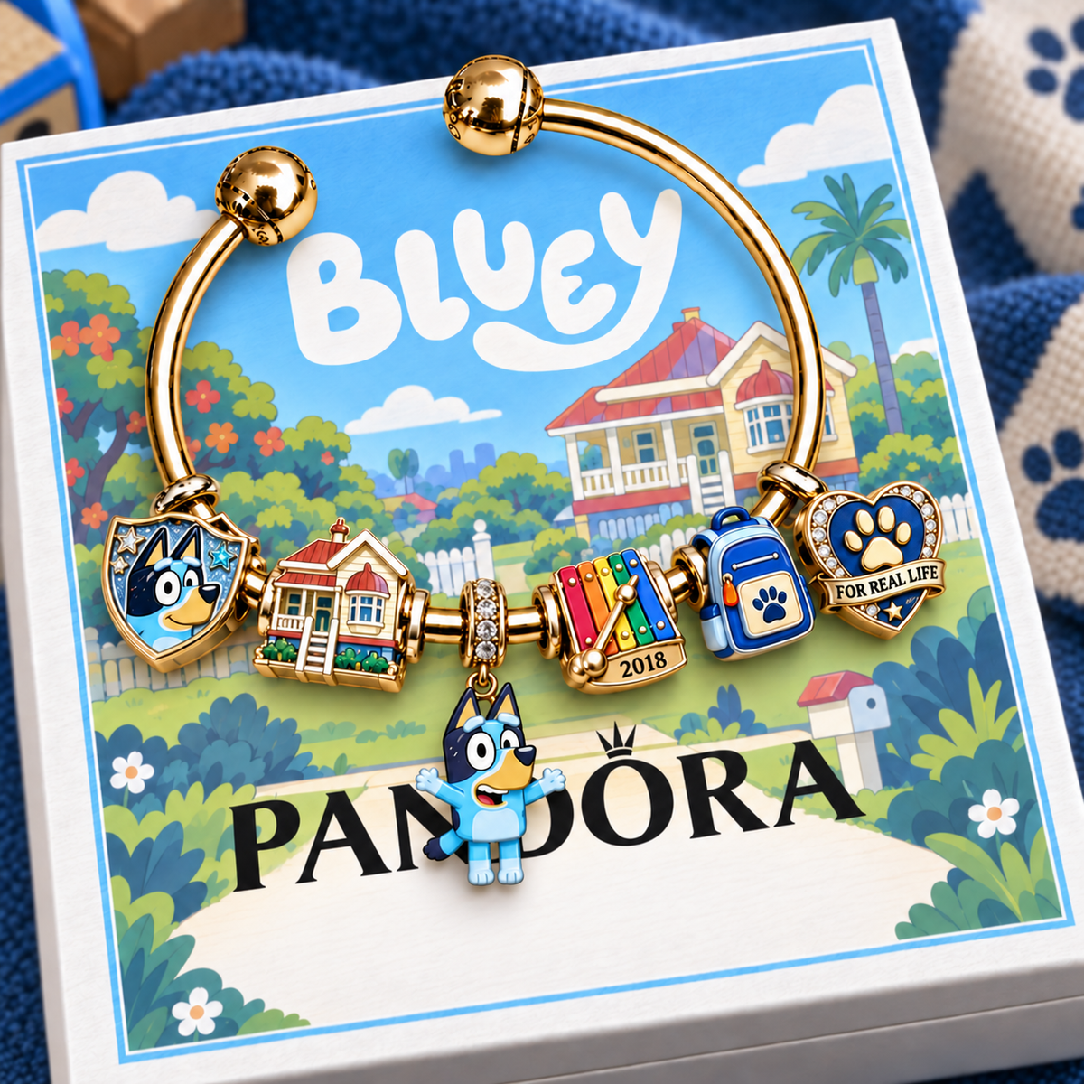 BLU Silver Charm Bracelet Set NTVA