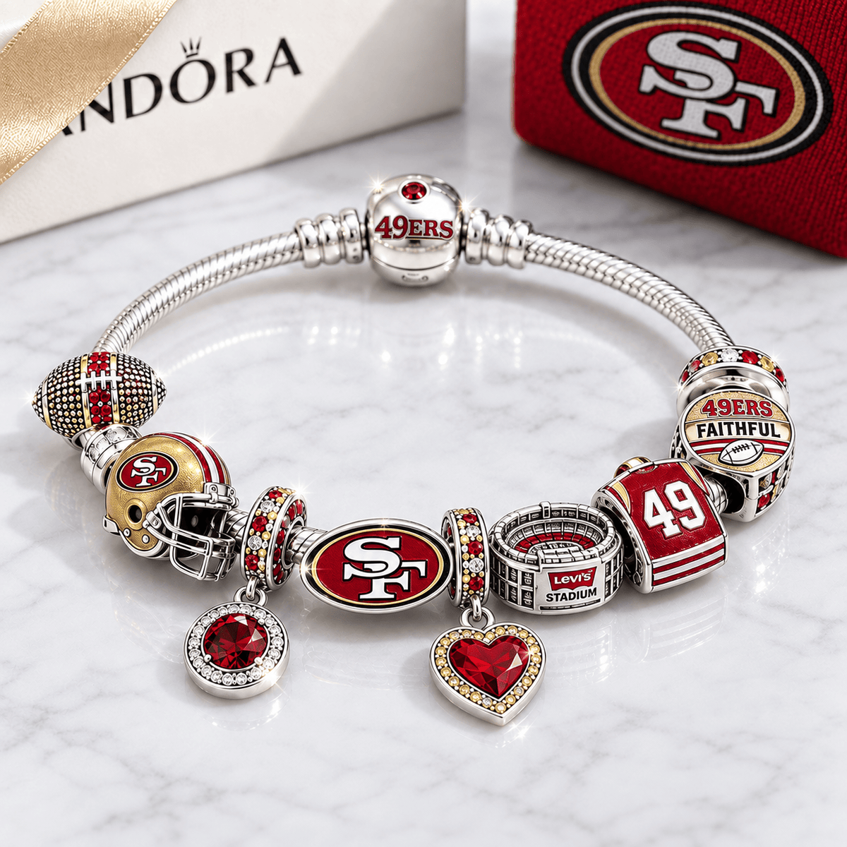 SF49 Sliver Charm Bracelet Set BMD
