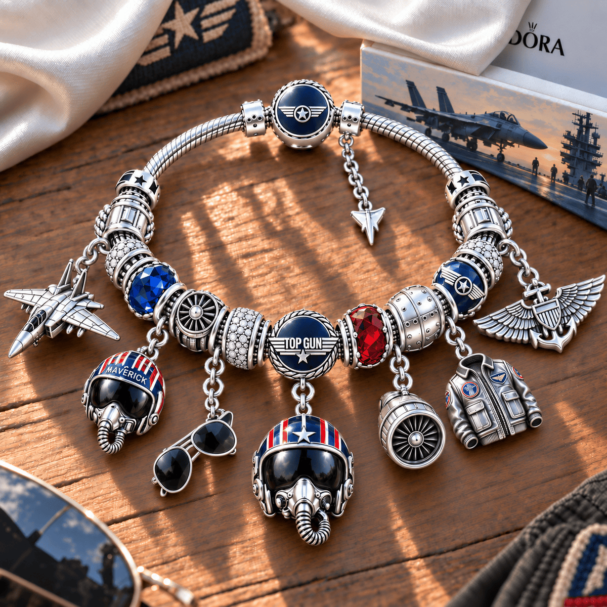 TG Silver Charm Bracelet Set NTTB