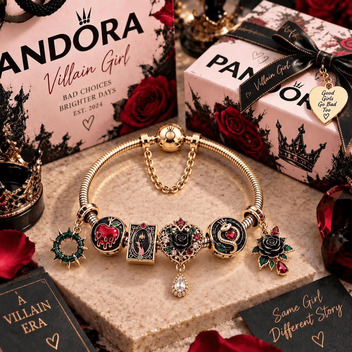 VLG Gold Charm Bracelet Set TTN