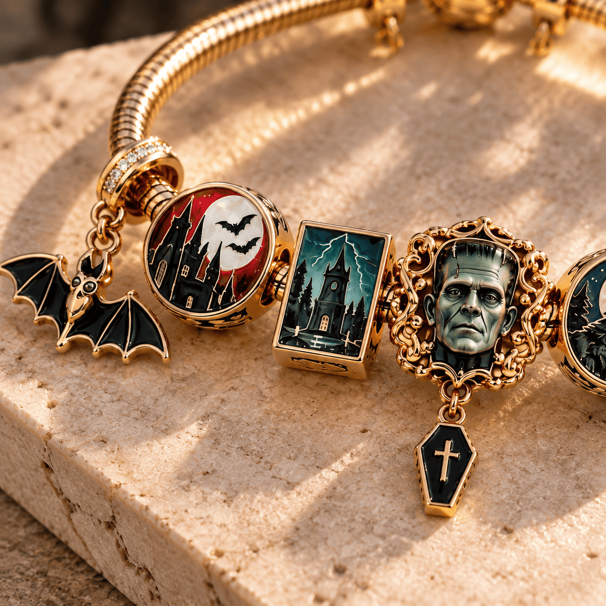 UMS Gold Charm Bracelet Set TTN