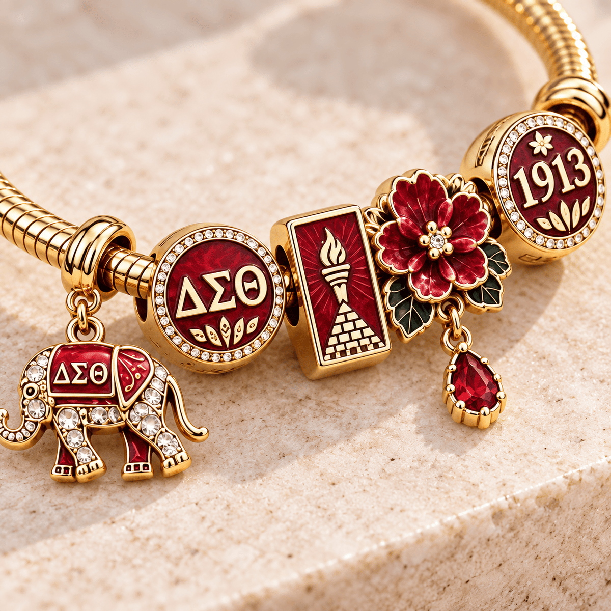 DSTT Gold Charm Bracelet Set TTN