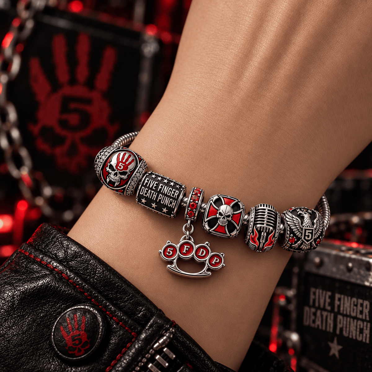FFDP Silver Charm Bracelet Set PTT