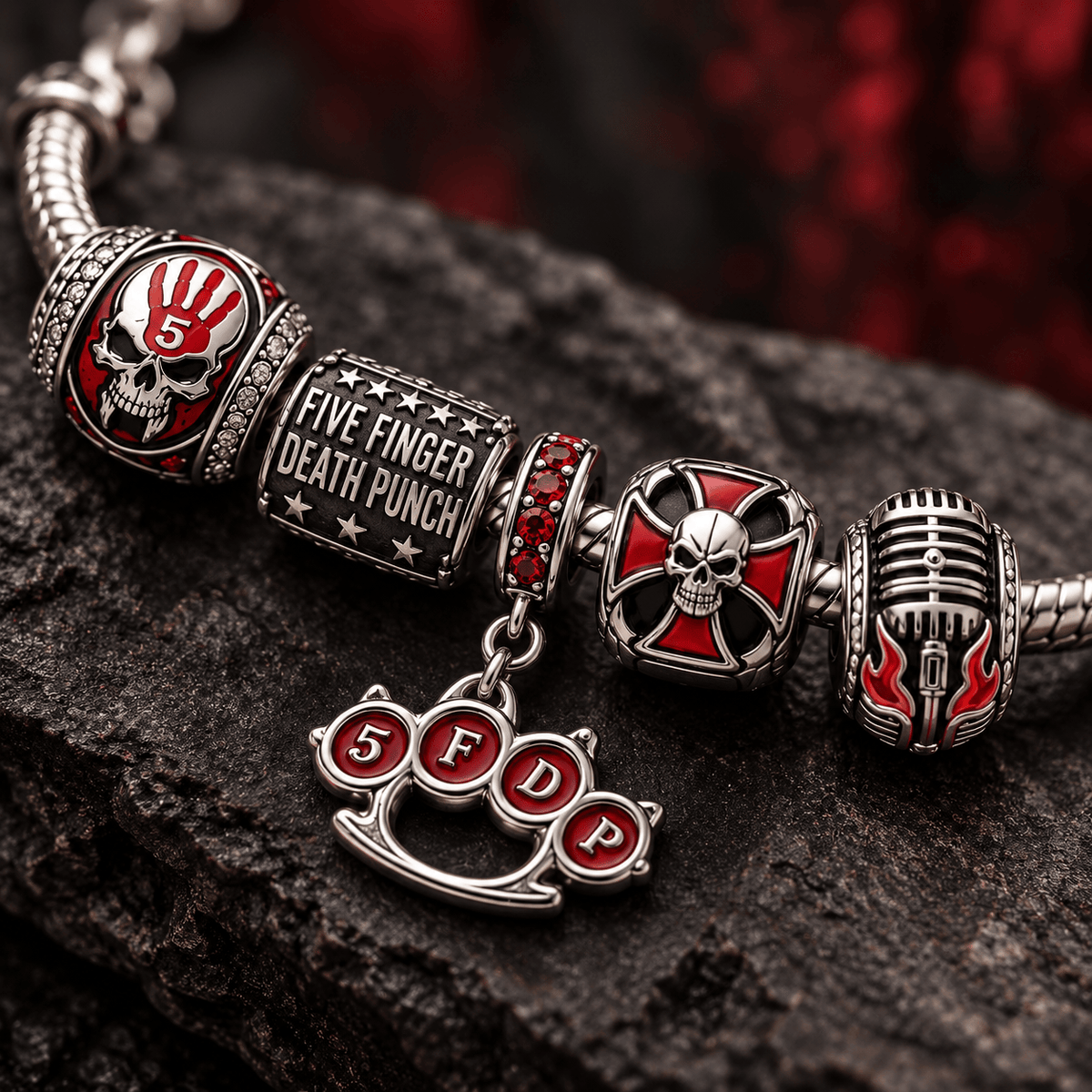 FFDP Silver Charm Bracelet Set PTT
