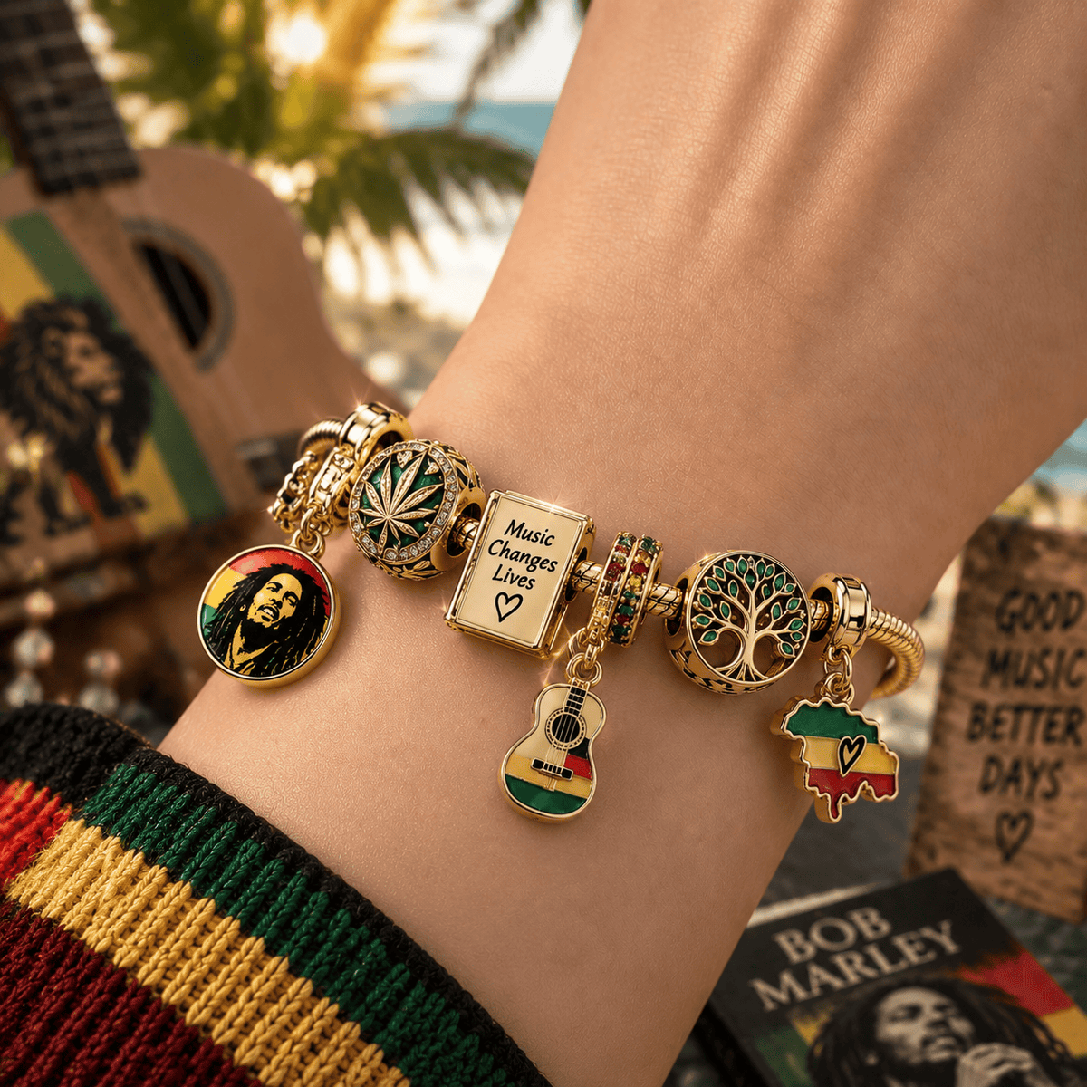 SPML Gold Charm Bracelet Set PTT