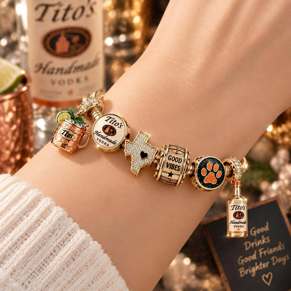 TTVK Gold Charm Bracelet Set PTT