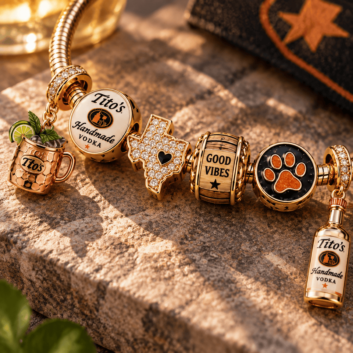 TTVK Gold Charm Bracelet Set PTT
