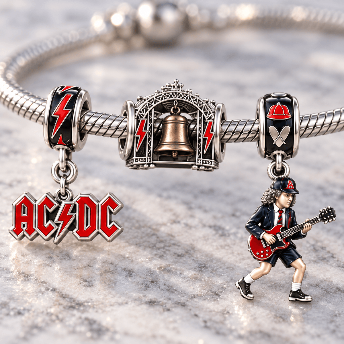 ACD Silver Charm Bracelet Set HQH
