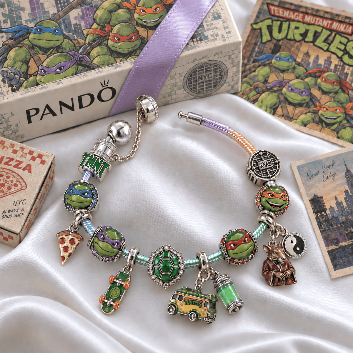 NJT Silver Charm Bracelet Set PTKL