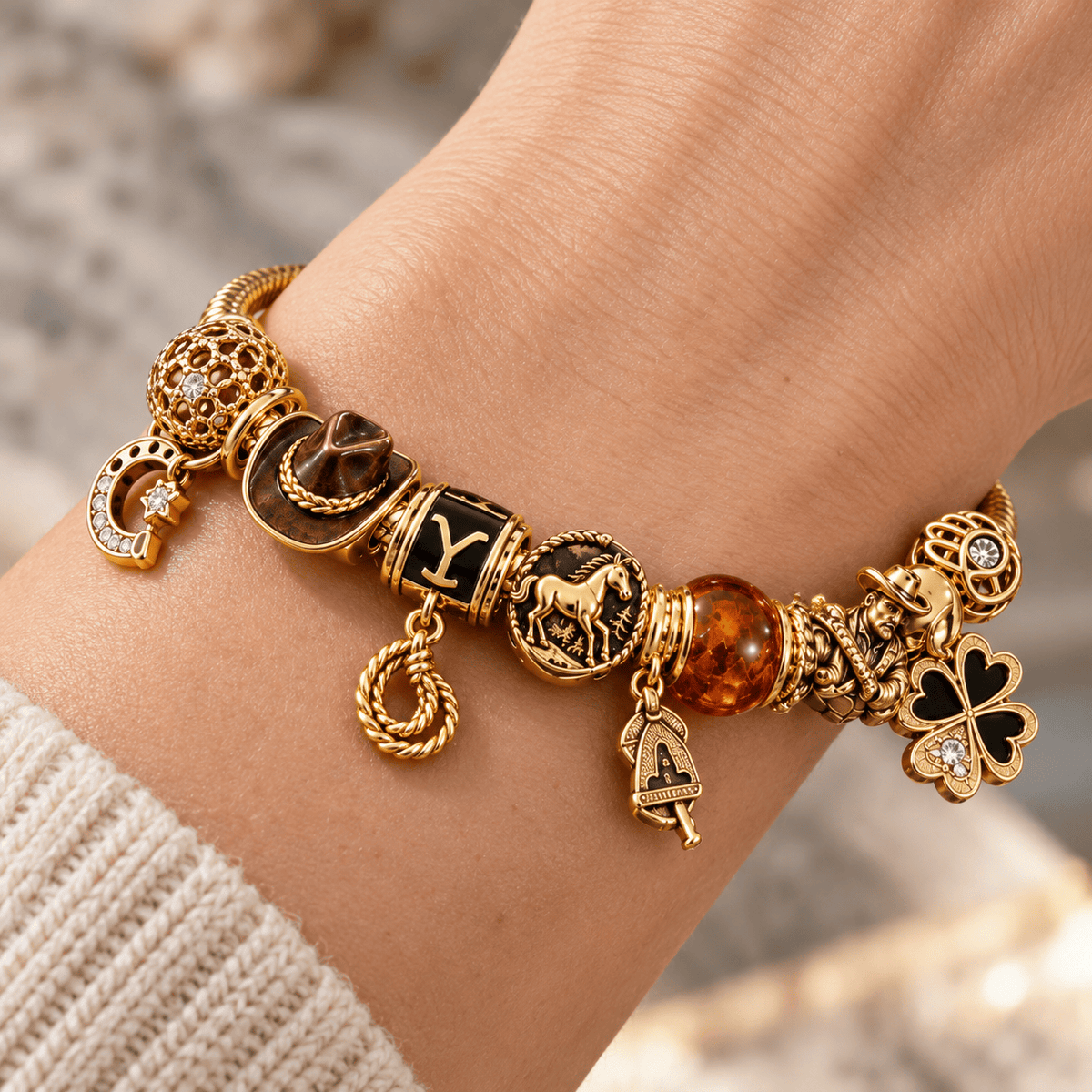 YLST Gold Charm Bracelet Set PTKL