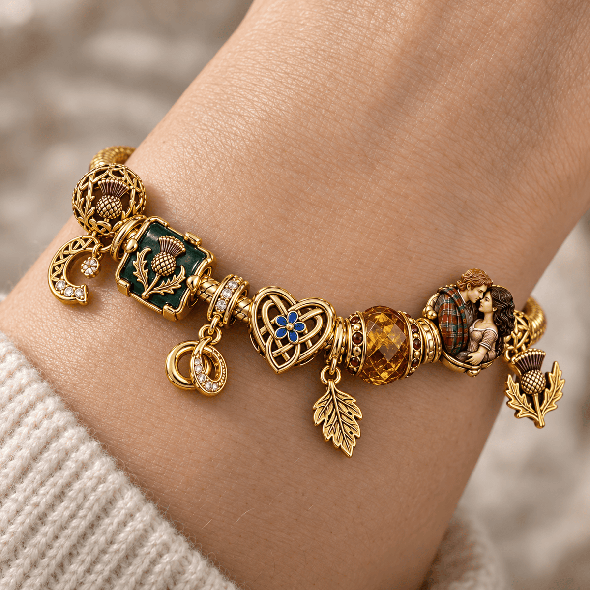 OLD Gold Charm Bracelet Set PTKL