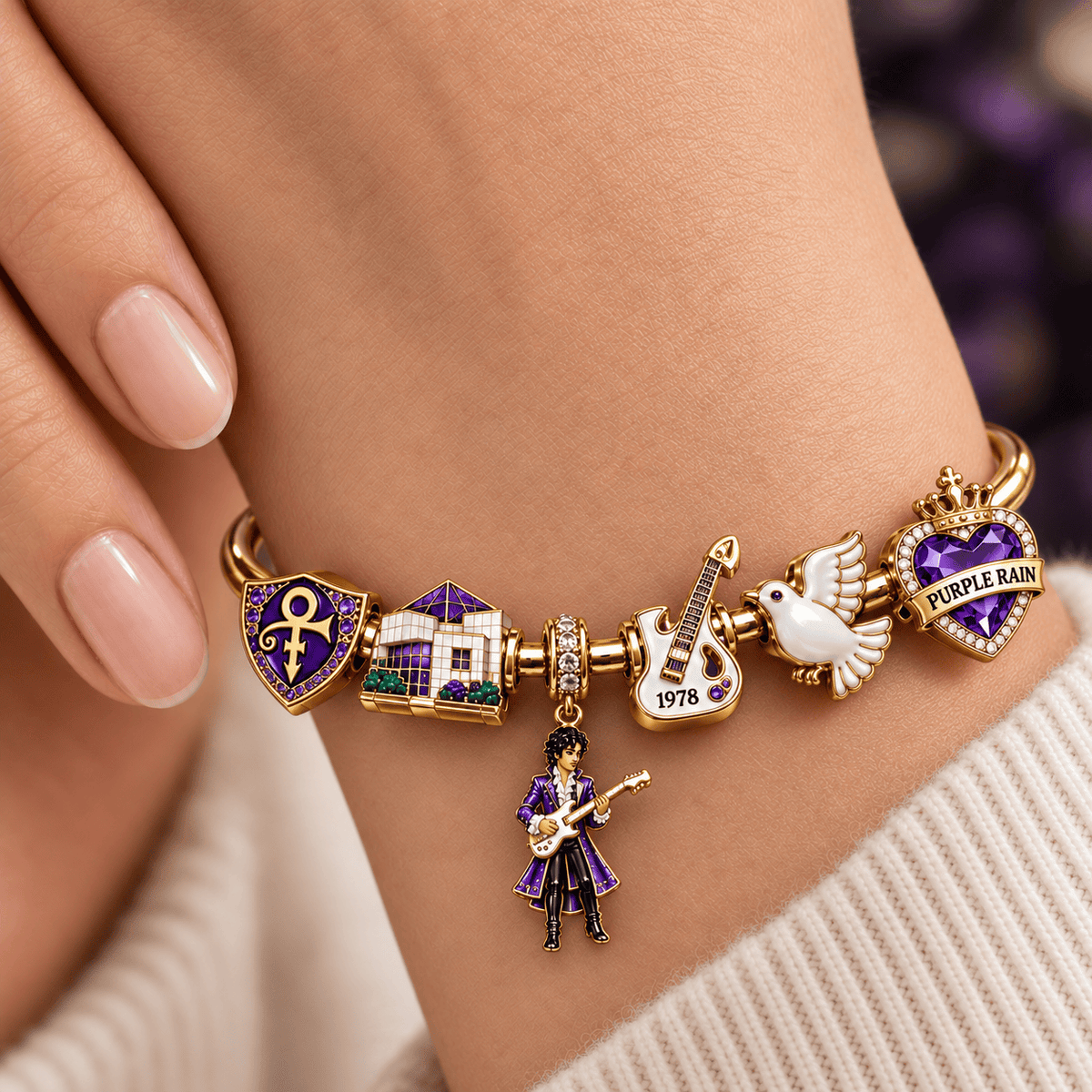 PRCE Silver Charm Bracelet Set NTVA