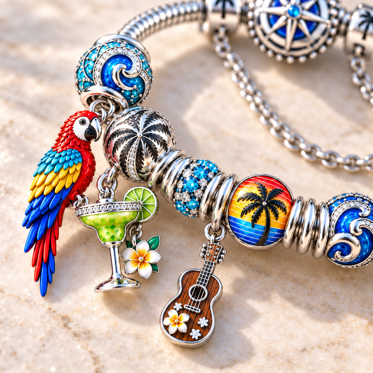 JBT Silver Charm Bracelet Set NTTB