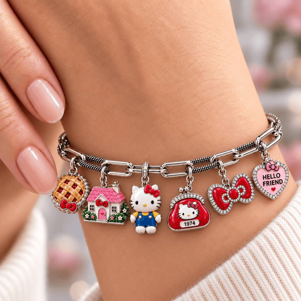 HLKT Silver Charm Bracelet Set NTVA