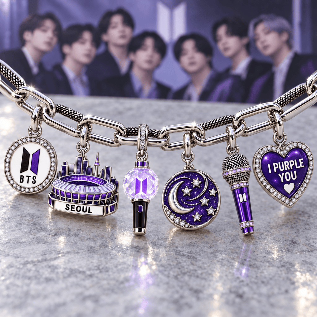BTS Silver Charm Bracelet Set NTVA