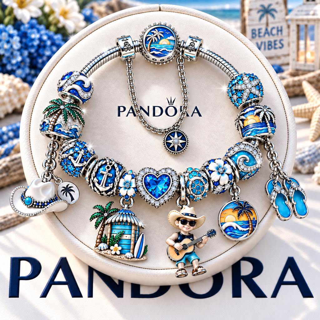 KNCN Silver Charm Bracelet Set NTTB