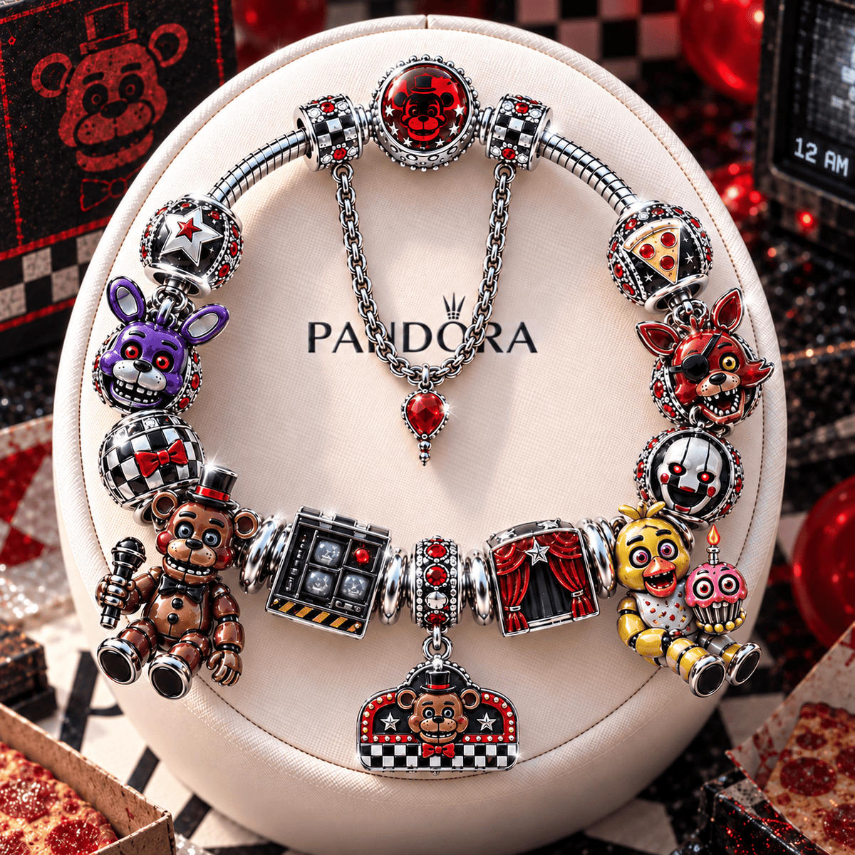 5NAF Silver Charm Bracelet Set NTTB