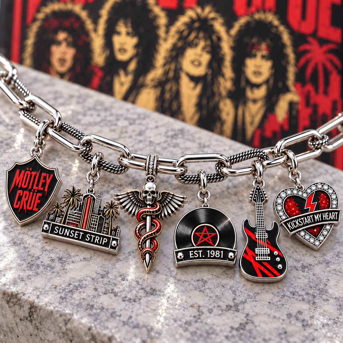 MLCR Silver Charm Bracelet Set NTVA