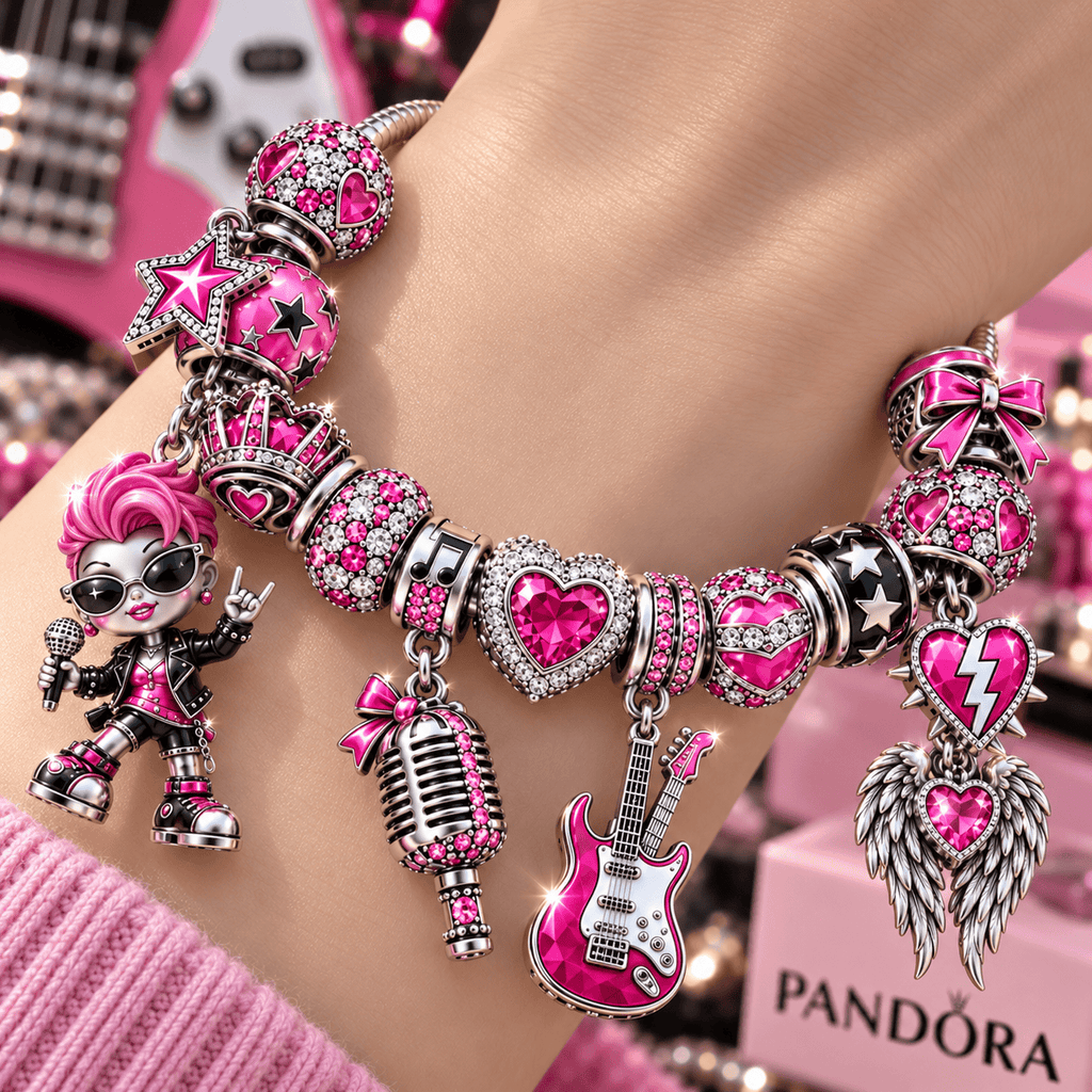 PNK Silver Charm Bracelet Set NTTB