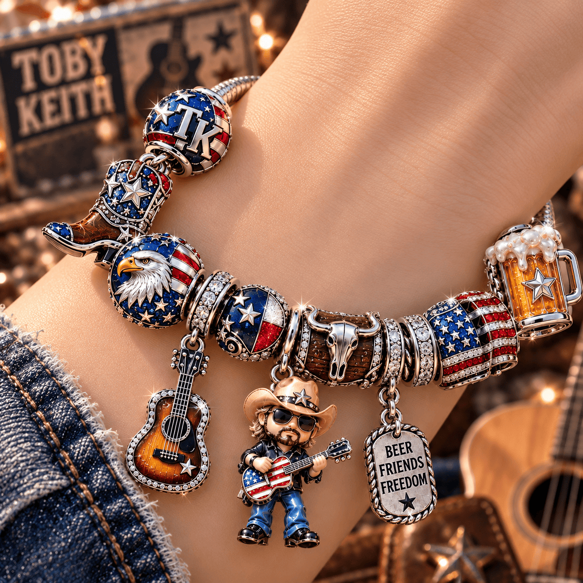 TBKH Silver Charm Bracelet Set NTTB