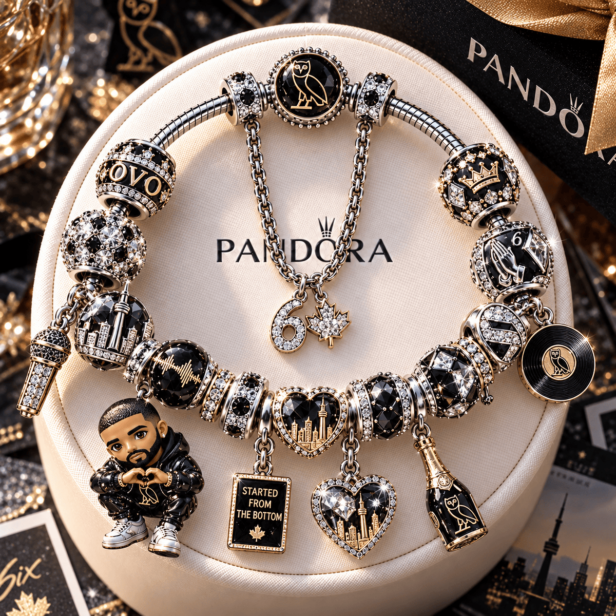 DRK Silver Charm Bracelet Set NTTB