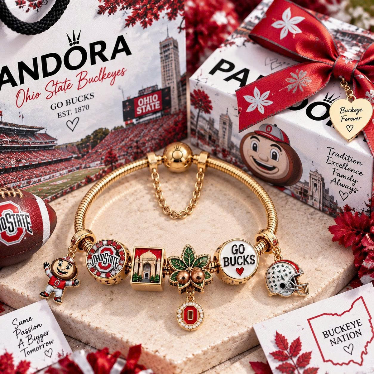 OSBB Gold Charm Bracelet Set TTN