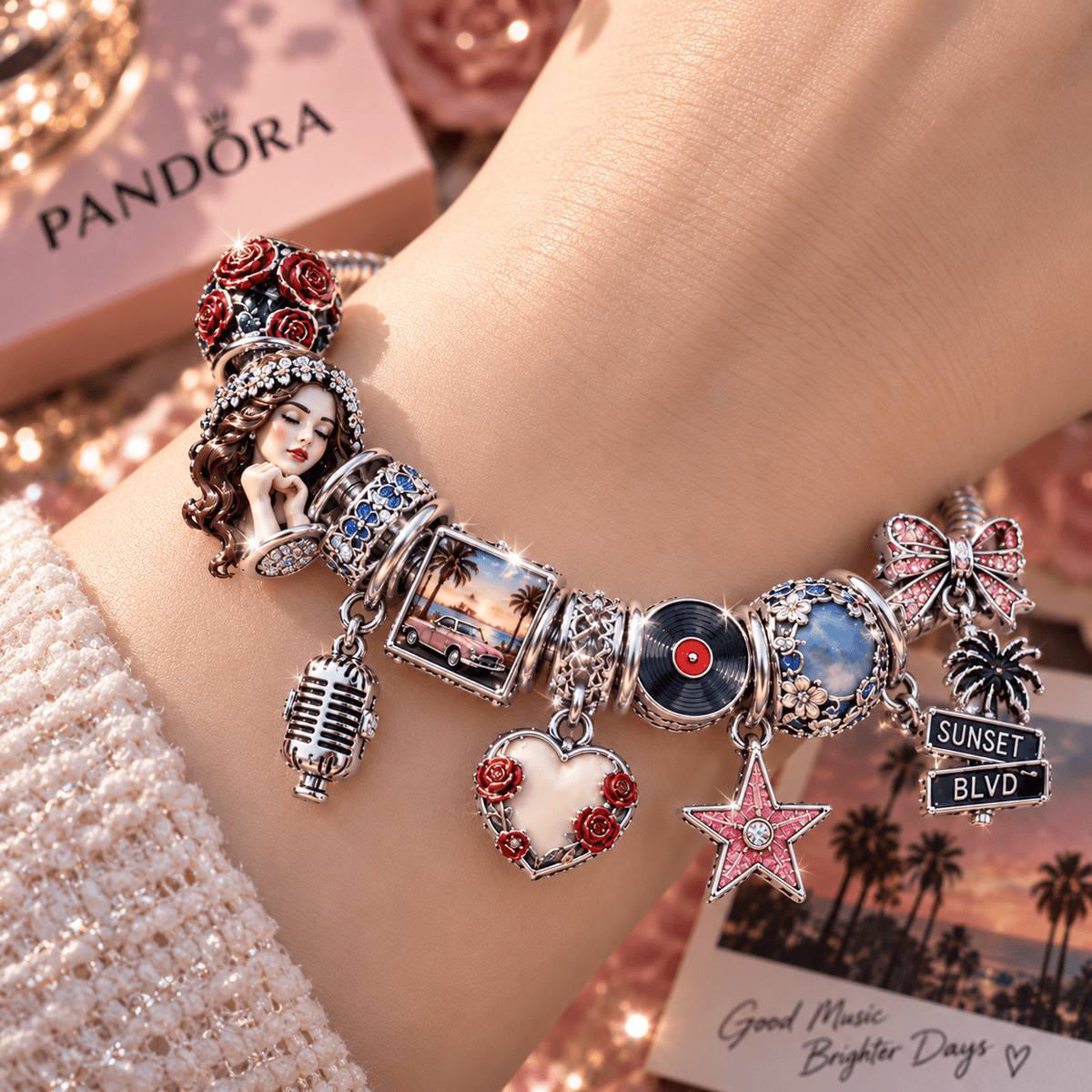 LDR Silver Charm Bracelet Set NTTB