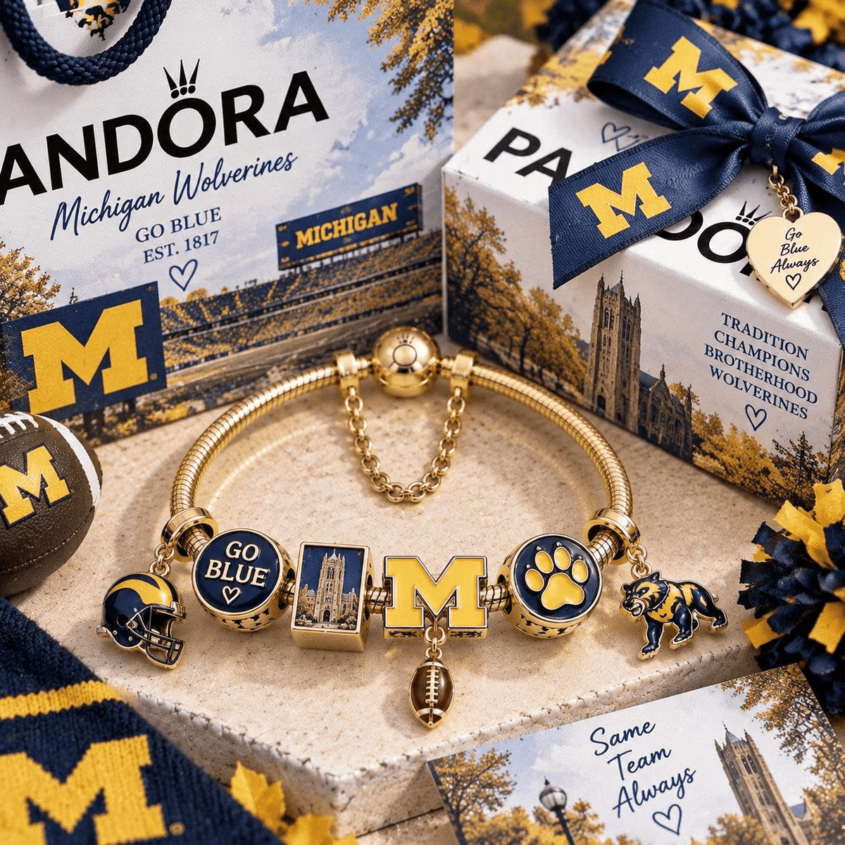 MWR Gold Charm Bracelet Set TTN