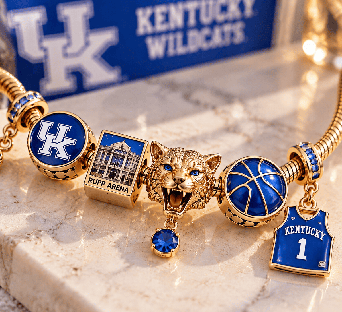 KWC Gold Charm Bracelet Set TTN