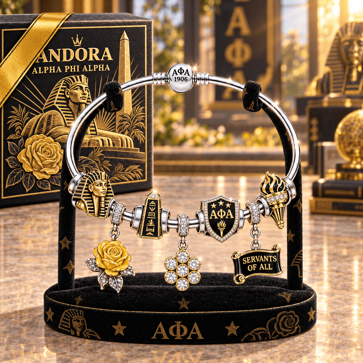 APA Silver Charm Bracelet Set TMH