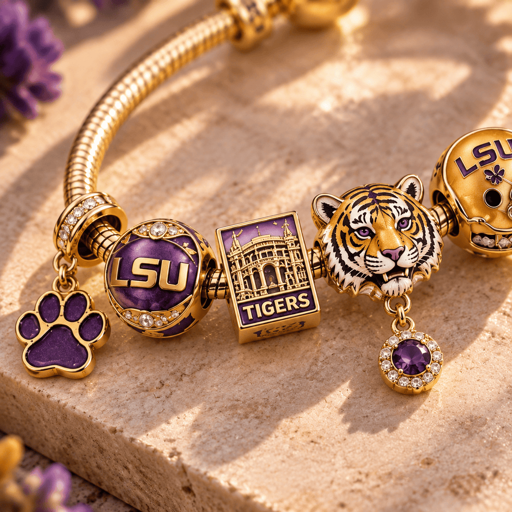 LSUT Gold Charm Bracelet Set TTN