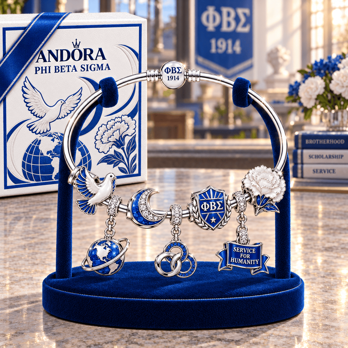 PBSM Silver Charm Bracelet Set TMH