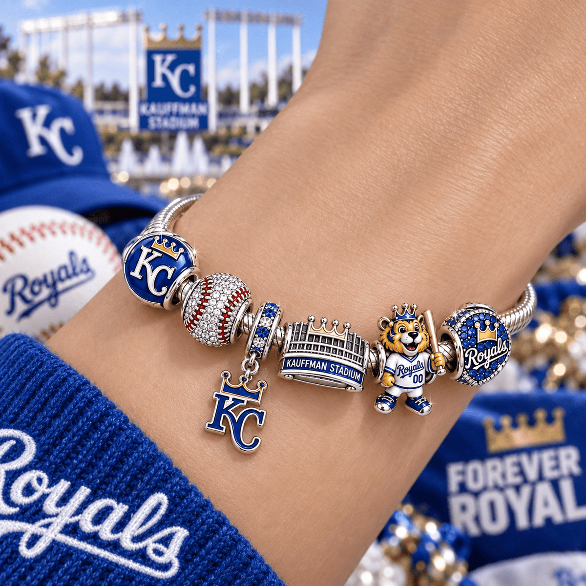 KCR Silver Charm Bracelet Set VTH