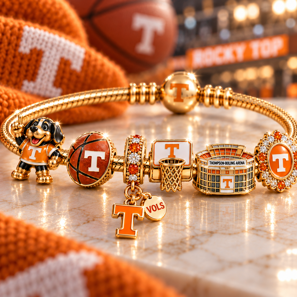 TVF Gold Charm Bracelet Set TTTT