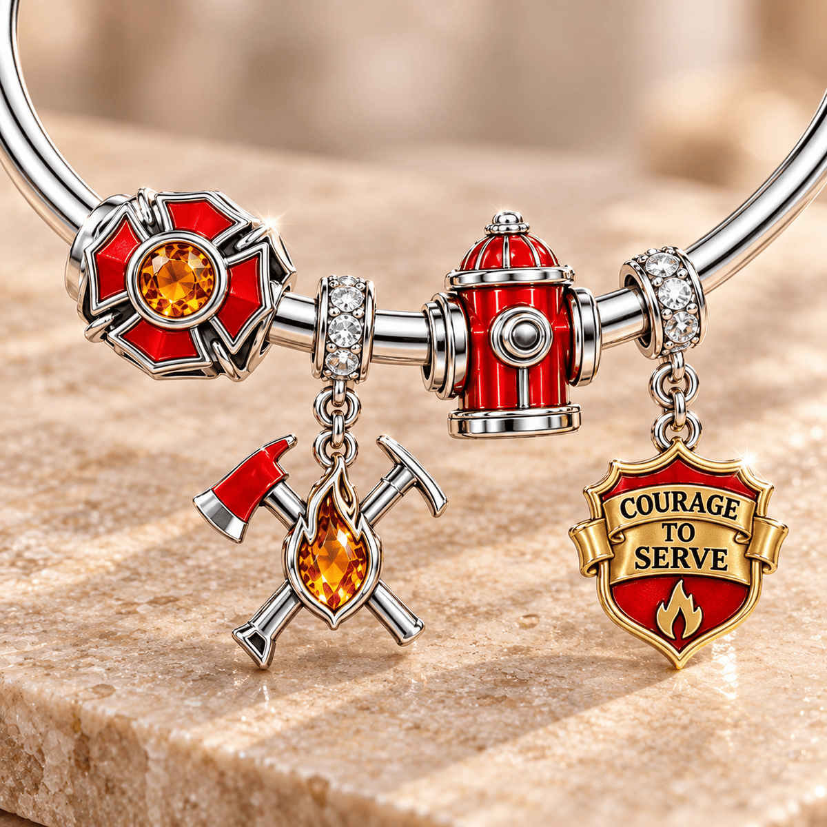 FRFT Silver Charm Bracelet Set TMH