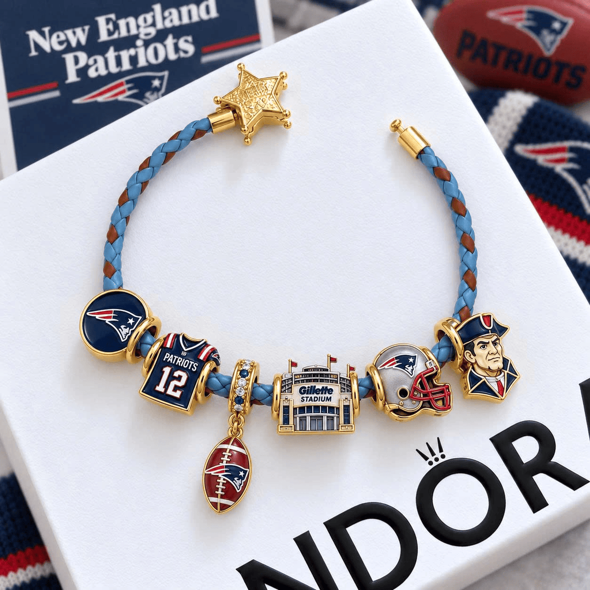 NEP Braided Leather Charm Bracelet Set VTH