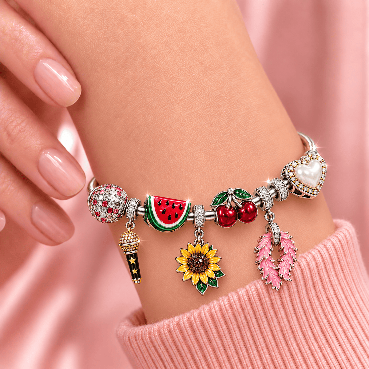 HSL Silver Charm Bracelet Set TMH