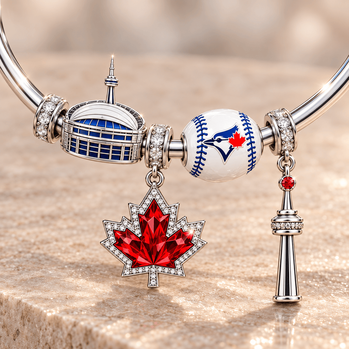 TBJ Silver Charm Bracelet Set TMH