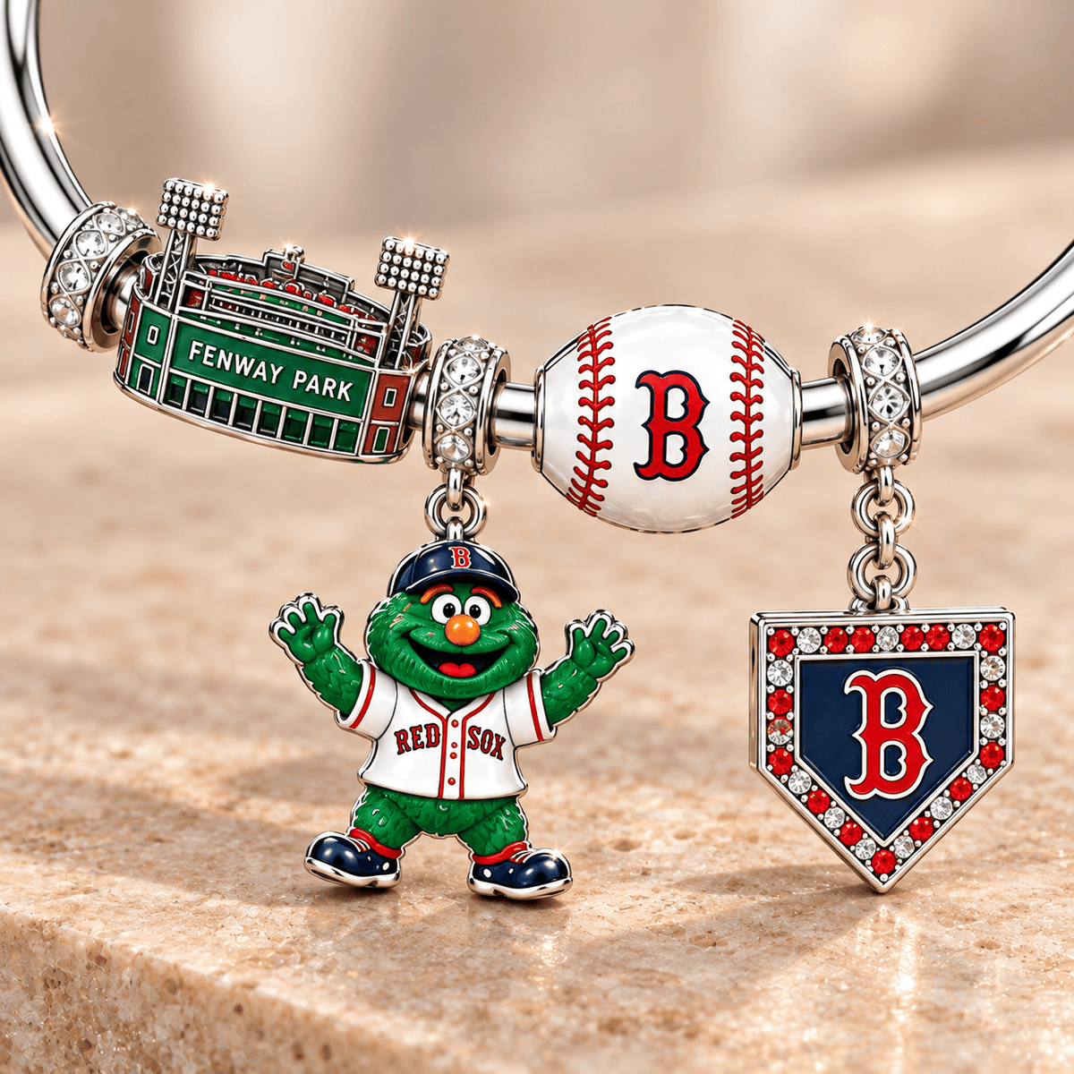 BRX Silver Charm Bracelet Set TMH