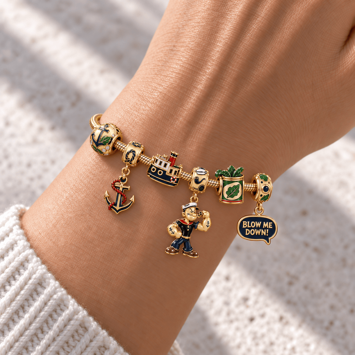 POPE Gold Charm Bracelet Set HQH