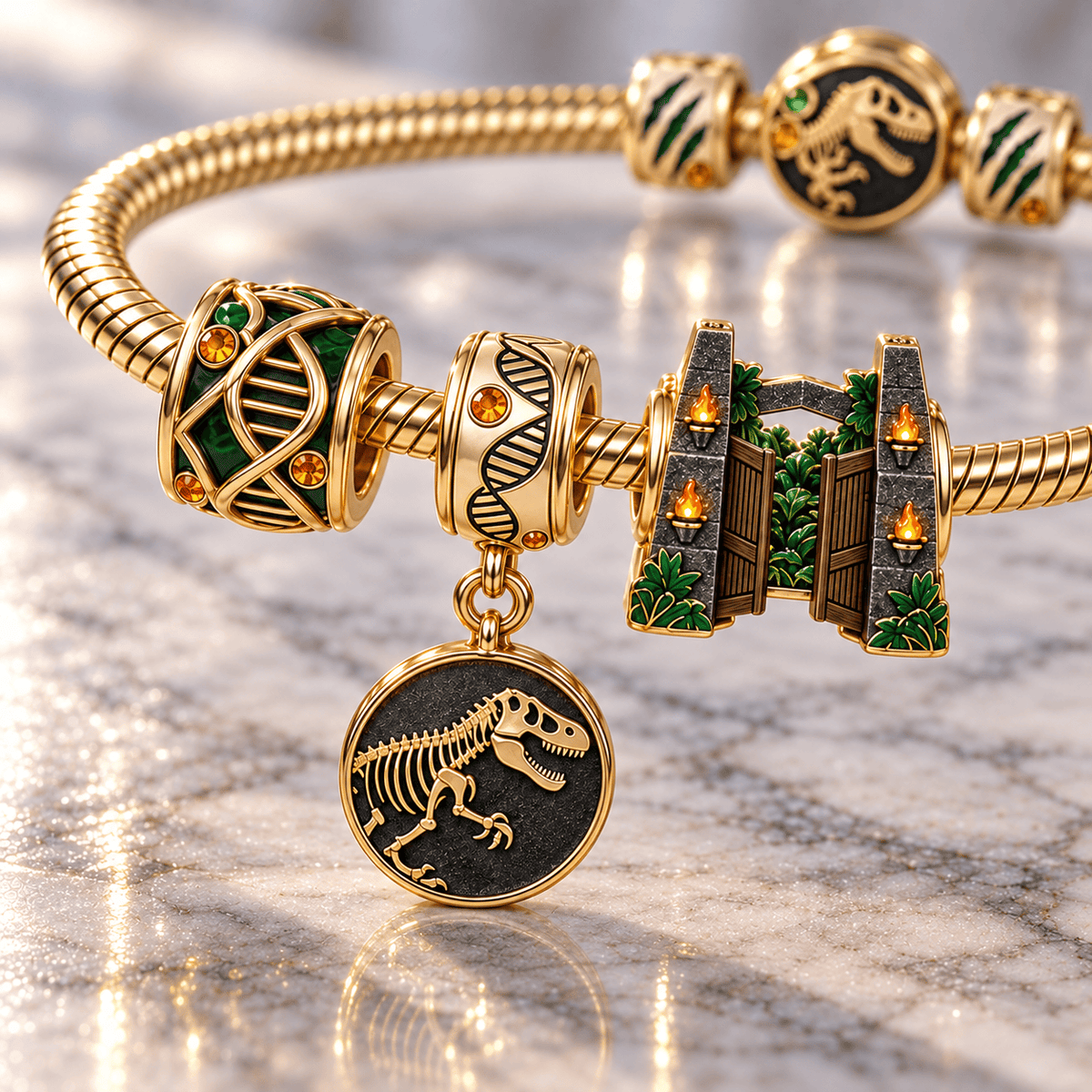 JRSW Gold Charm Bracelet Set HQH
