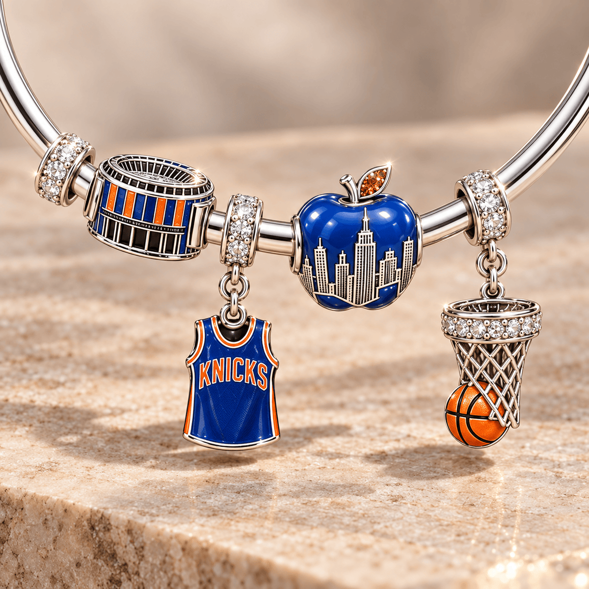 NYK Silver Charm Bracelet Set TMH