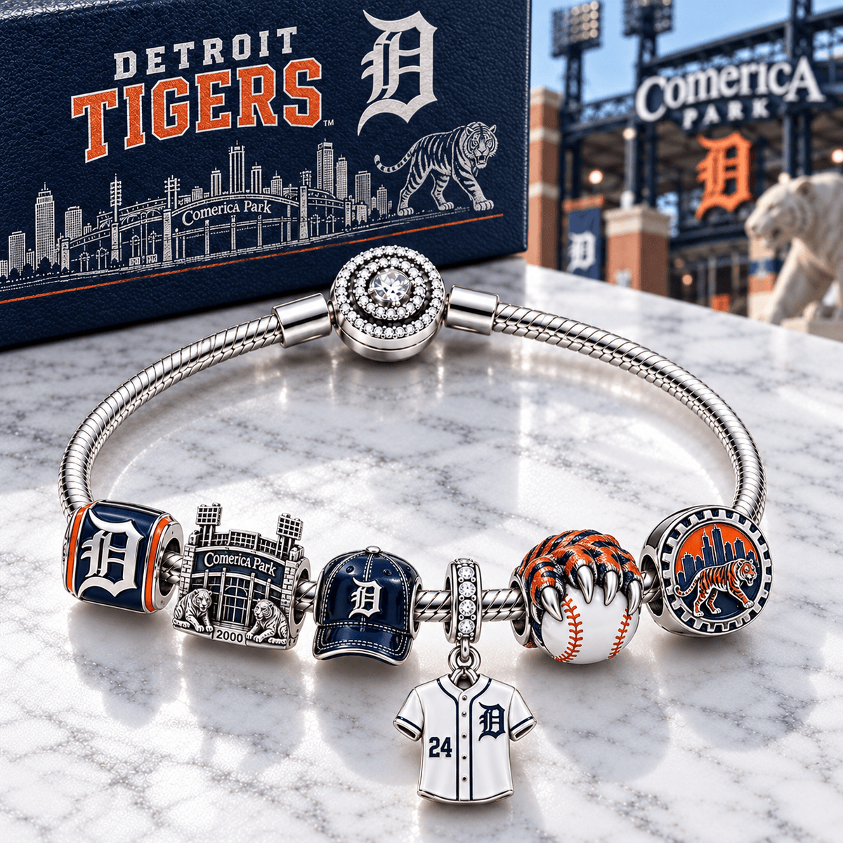 DTTG Silver Charm Bracelet Set PTT