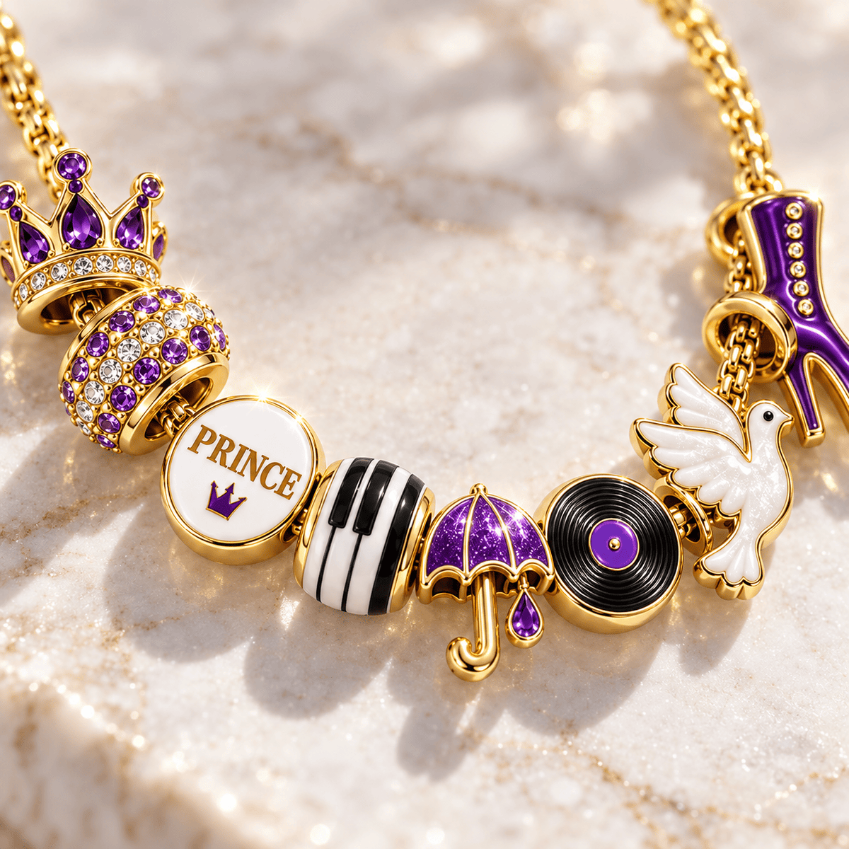 PRCE Gold Charm Bracelet Set BMD