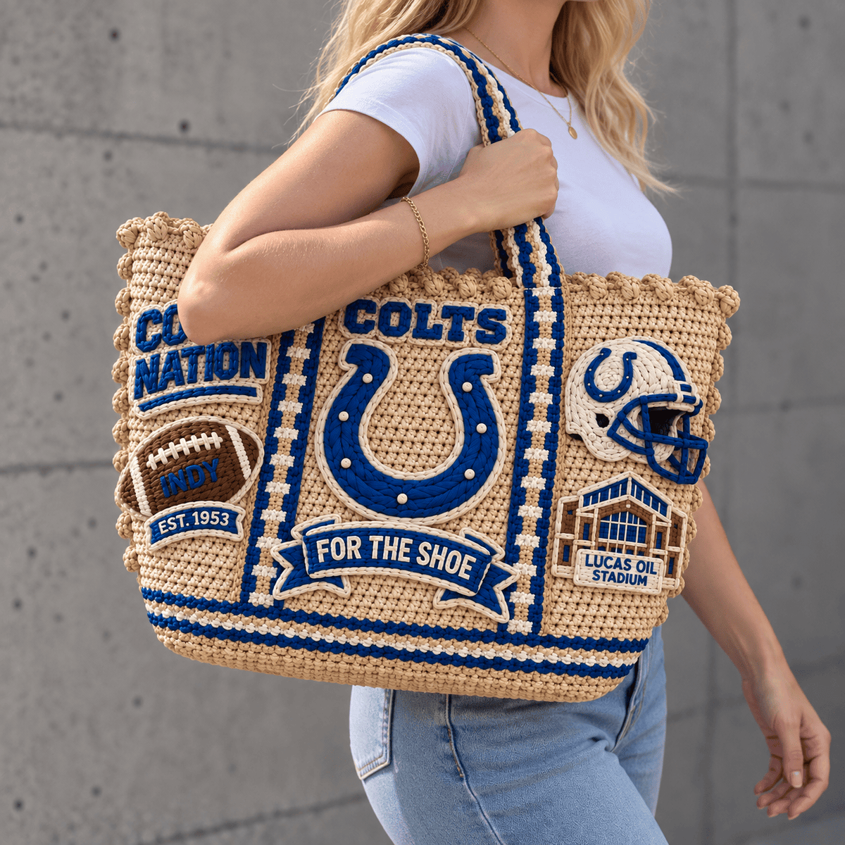 IDC Straw-Style Embellished Tote Bag NTKO