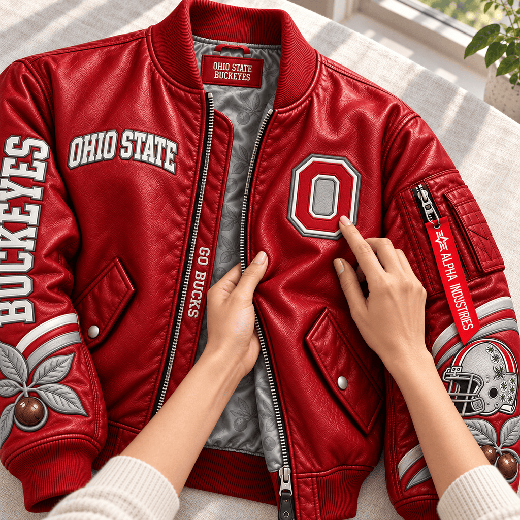 Premium OSB Bomber Leather Jacket NHVH