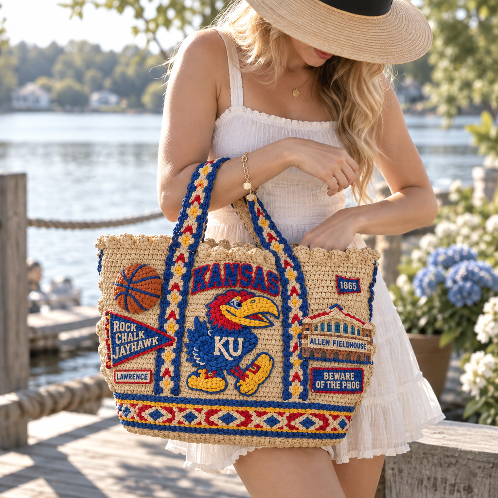 KHSB Straw-Style Embellished Tote Bag HTTT