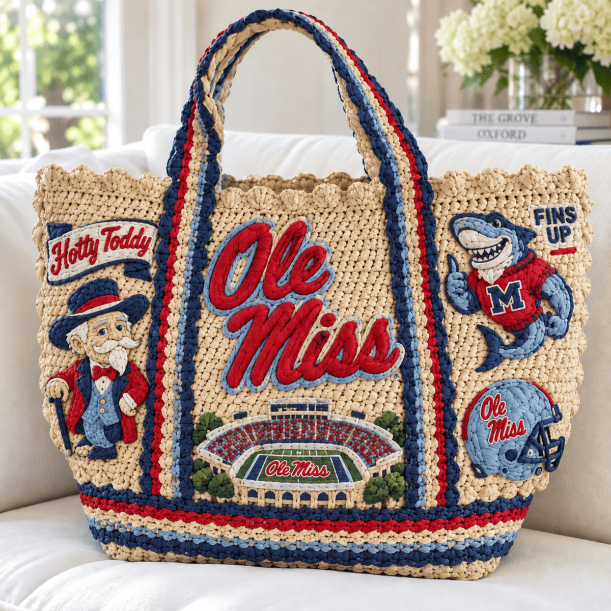 OMR Straw-Style Embellished Tote Bag HTTT