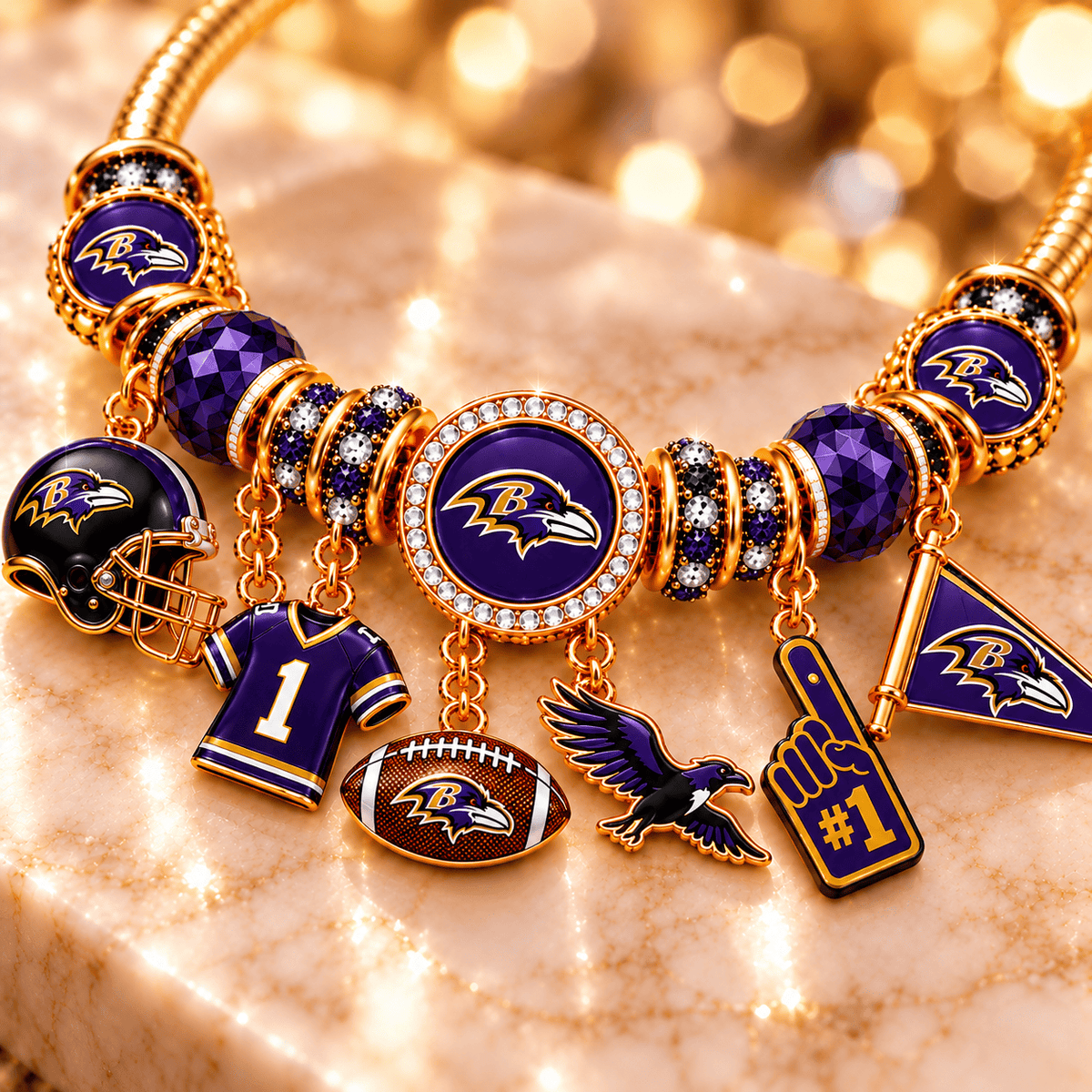 BTR Gold Charm Bracelet Set PNPA